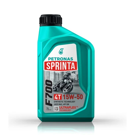 Petronas Sprinta F700 น้ํามันเครื่องมอเตอร์สังเคราะห์กึ่งสังเคราะห์ 10W40/15W50 4T