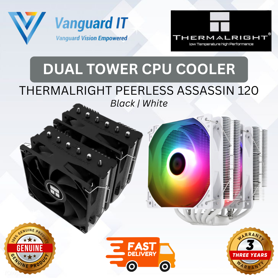 THERMALRIGHT Peerless Assassin 120 SE ARGB CPU Tower Cooler - สีดํา/ขาว PA120 SE PA120 SE ARGB