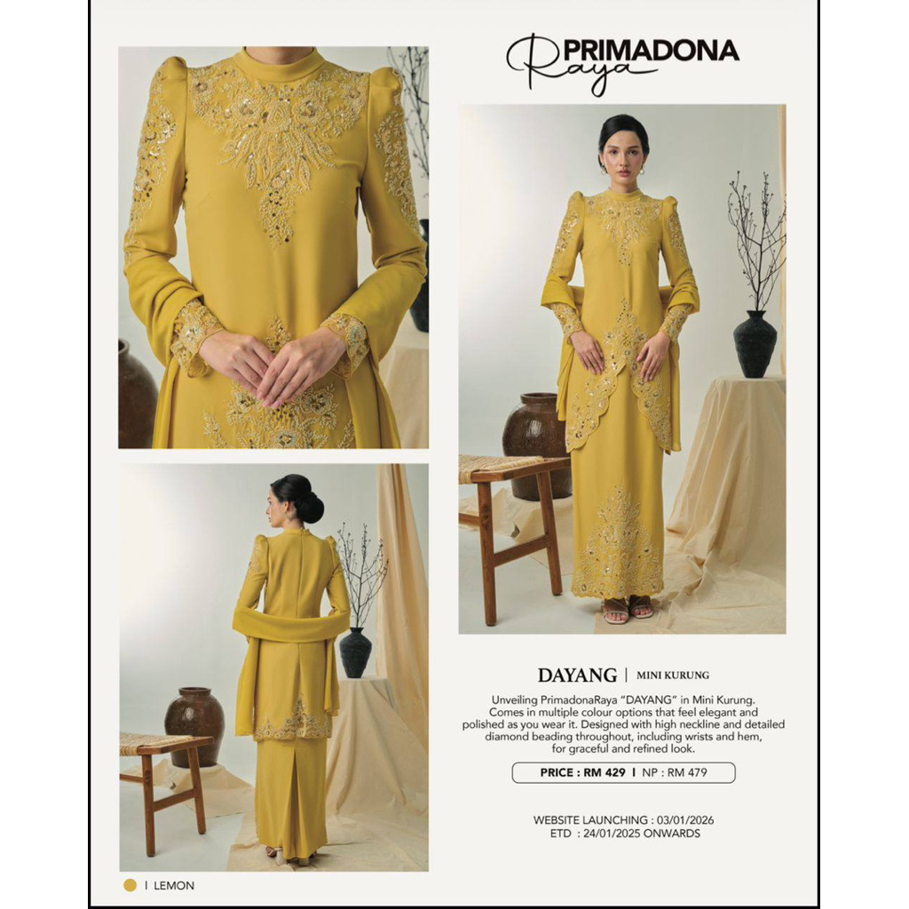 (READ DESCRIPTION) DAYANG MINI KURUNG YNALEE RAYA 2026