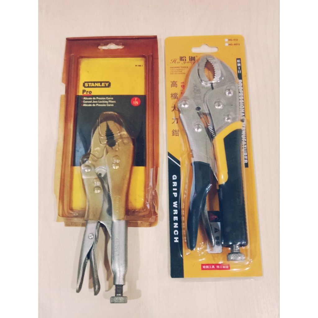 Stanley- (84-368-1) 7" & Ha Gang (HG-A013) 10" CR-V คีมล็อคปากโค้ง