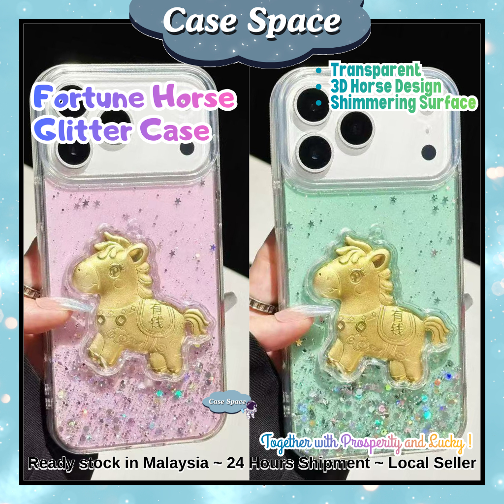 SAMSUNG A02S A03 A04S A13 5G A32 A33 5G A52 A52S J2 GRAND PRIME fon sarung lucky gold horse cny glit