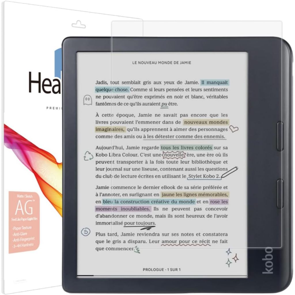 ฟิล์มกันรอยหน้าจอ Healing Shield สําหรับ Kobo Libra Colour/Kobo Libra 2, กระดาษเนื้อรู้สึกฟิล์มเคลือ