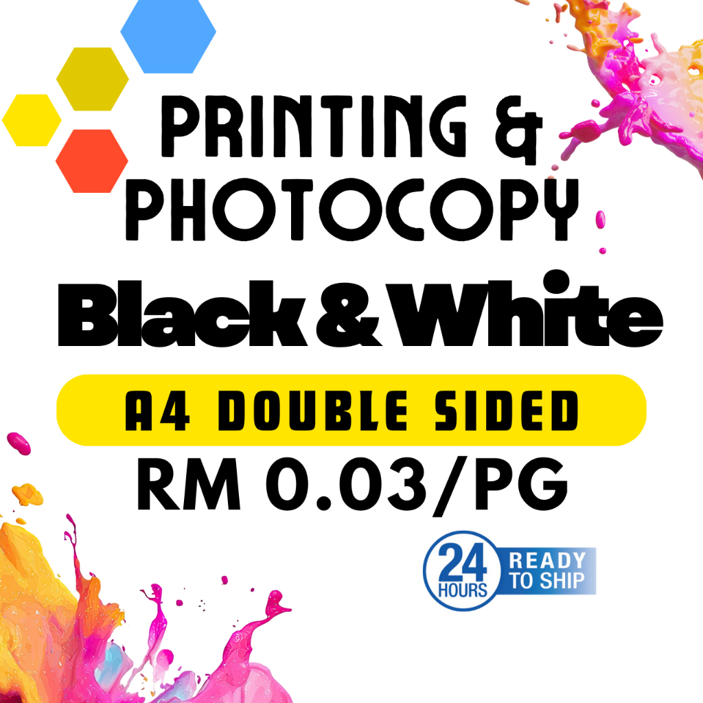 บริการการพิมพ์ - 0.03sen/Page Double Sided A4 Black & White Print Photocoopy Fotostat BookPrint