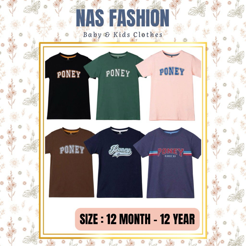 เสื้อยืด poney boy baby and kids 6-12 เดือน - แบรนด์ที่ได้รับแรงบันดาลใจจาก 12 ปี (ขึ้นไป 1 ไซส์)