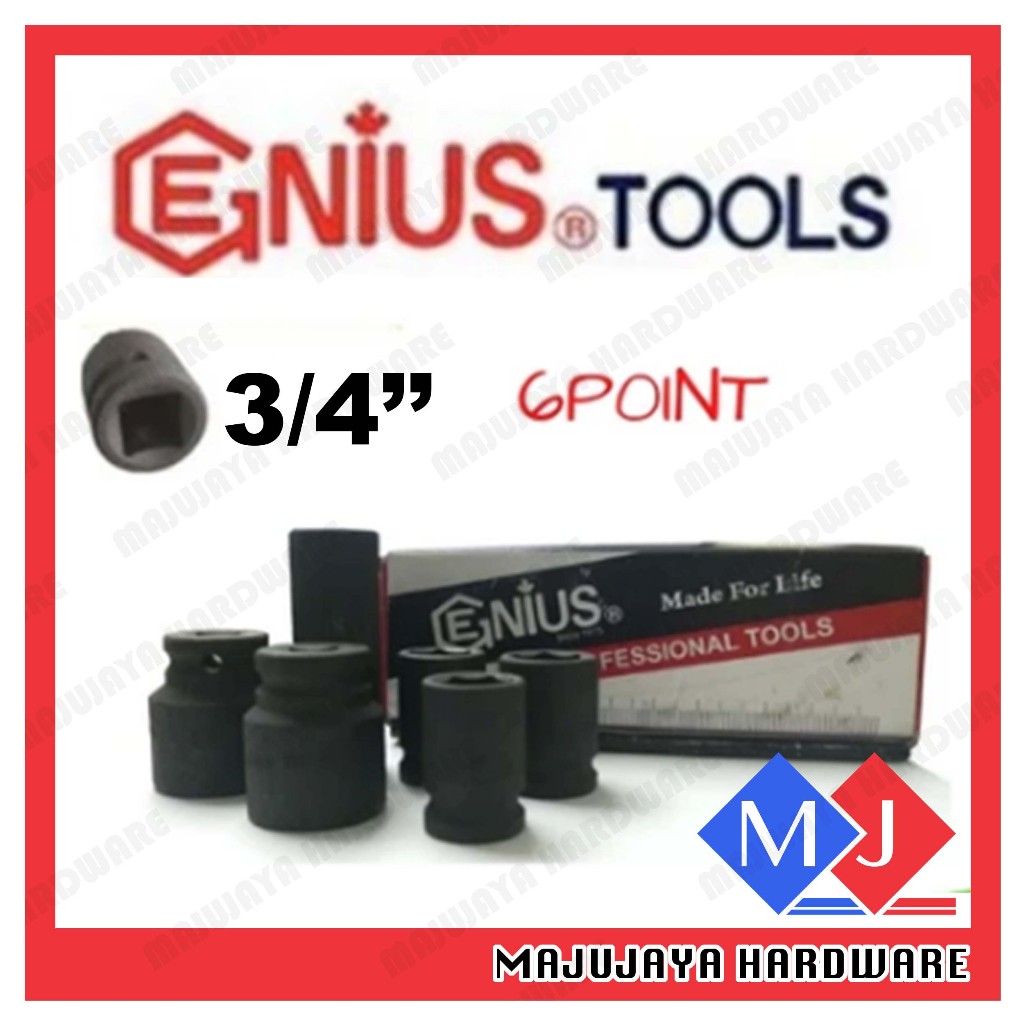 GENIUS IMPACT SOCKET 3/4" ดร. ( 6PT ) 8MM ~ 54MM