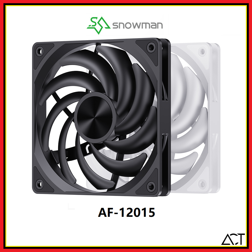 Snowman AF-12015 12cm Casing Thin Fan ( 15mm ) 4pin PWM Black SLIM FAN