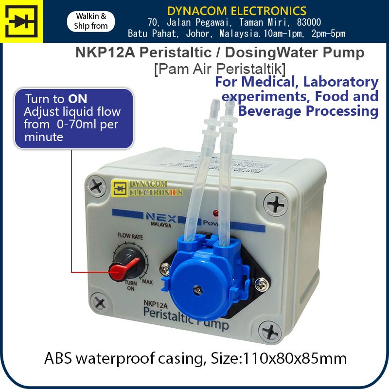 NKP12A DC12V Mini Peristaltic Pump Dosing Pump ปั๊มน้ํา [Pam Small Peristaltik]