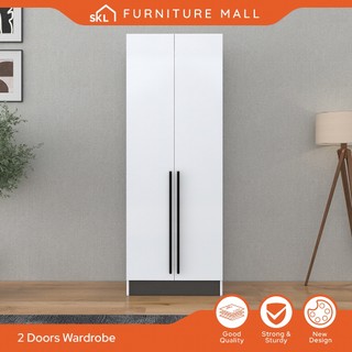 SKL Furniture Soft Closed 15MM THICKNESS HAZEL 2-DOORS WARDROBE / ALMARI BAJU /Almari Pakaian 2 Pintu