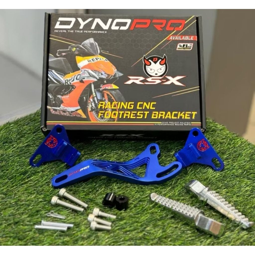 FOOT REST RACING RS150 RSX150 FOOT REST BRACKET RACING RS150 RSX150 HITAM SILVER BIRU STAND BELAKANG