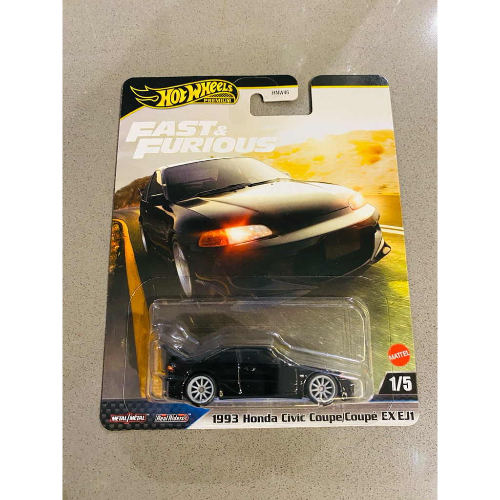 Hot Wheels Premium Fast & Furious 1993 Honda Civic Coupe EX EJ1 รถหล่อ