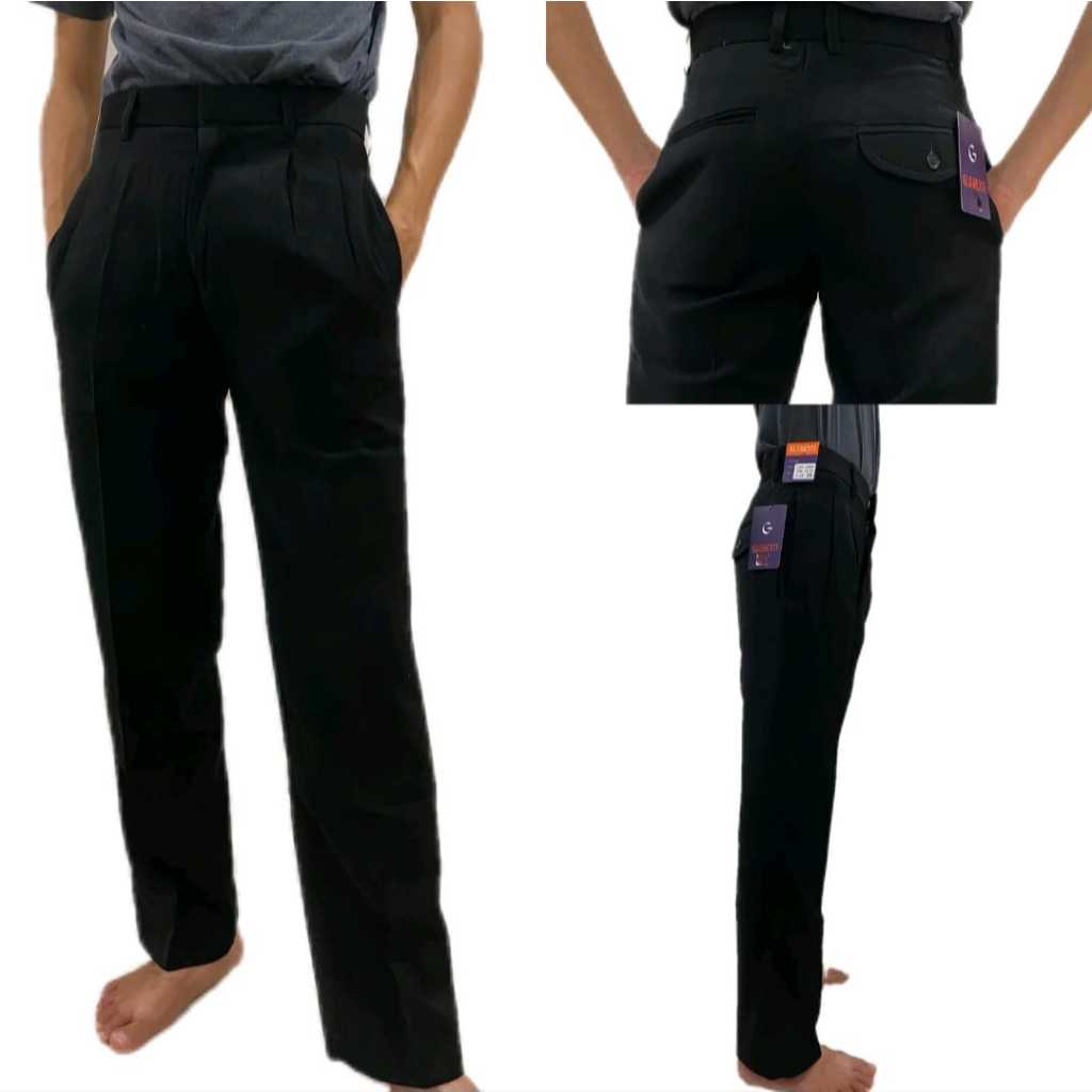 MEN SLACK PANT FORMAL PANT/SELUAR HITAM OFFICE STRETCH คุณภาพดี