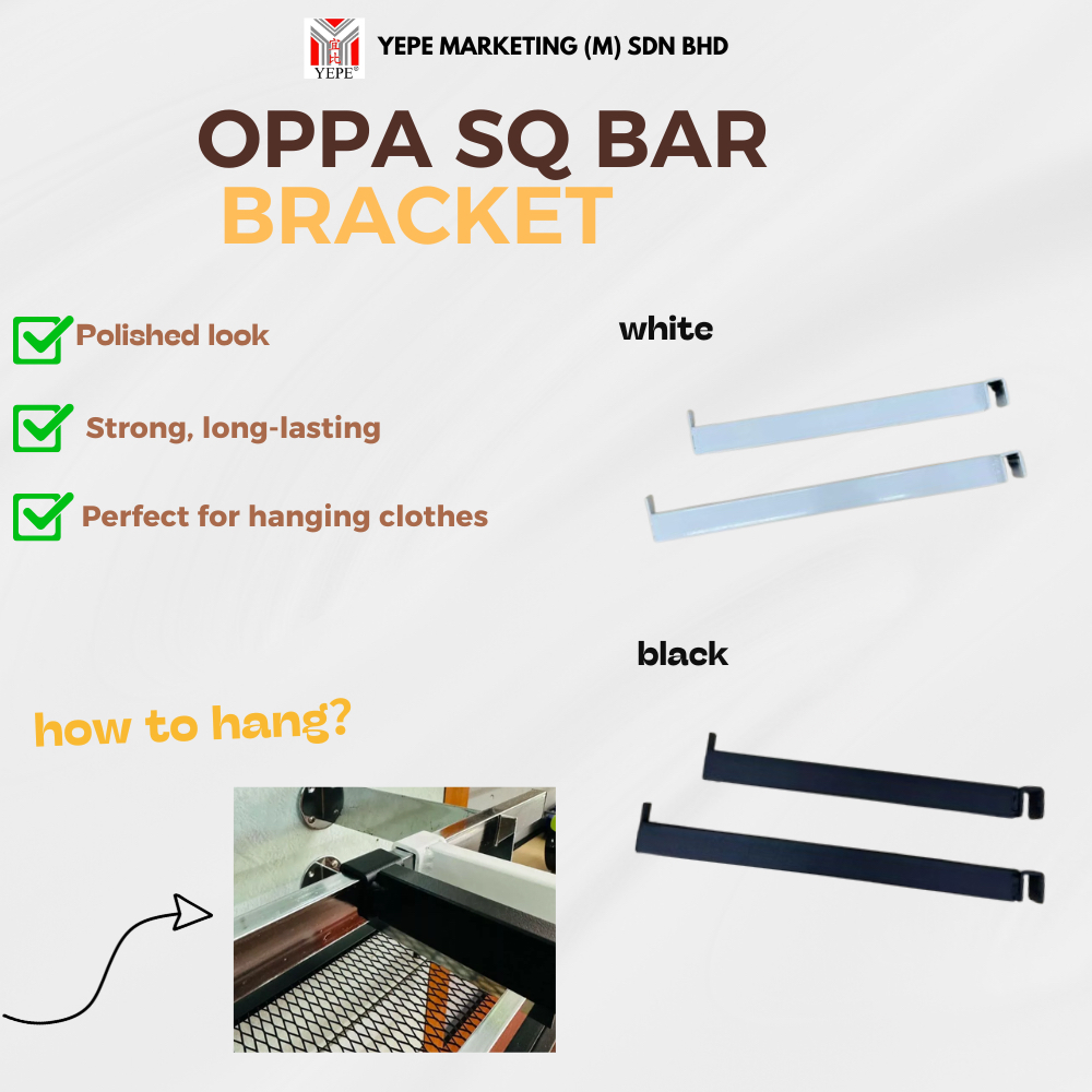 OPPA SQ BAR BRACKET 250MM/ OPPA SQ BAR BRACKET 300MM/ HANGER BESI/ SQ BAR HOOK HANGER/ PENYANGKUT BA