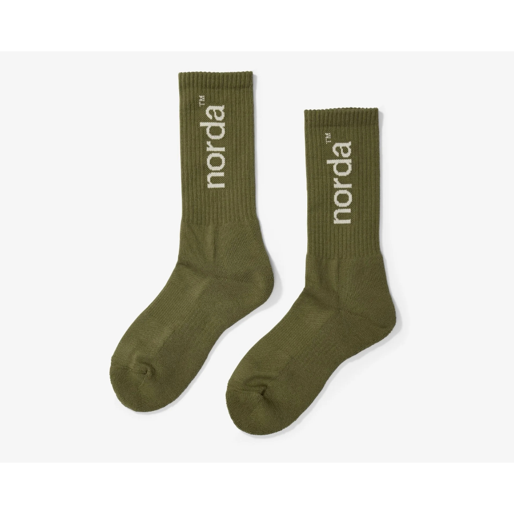 Norda Retro Sock All Gender Sage สีดํา เทา ขาว