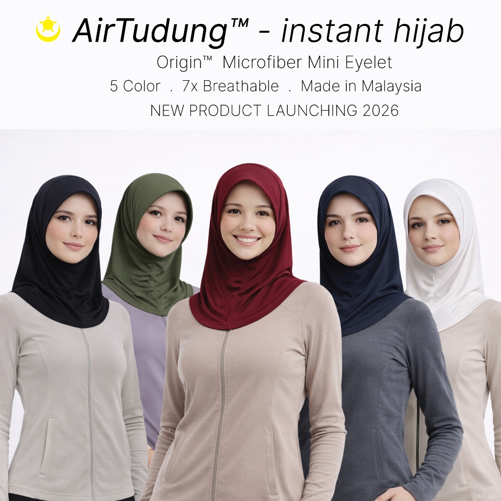 888.co AirTudung - Instant Hijab Sport Hijab Sports Headscarf 5 สี