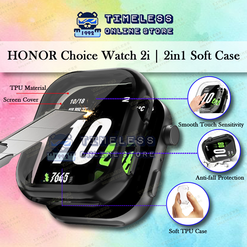 🇲🇾 HONOR Choice Watch 2i 2in1 Protector Case, 2in1 Soft Protective Casing with Screen Cover, smart watch2i smartwatch