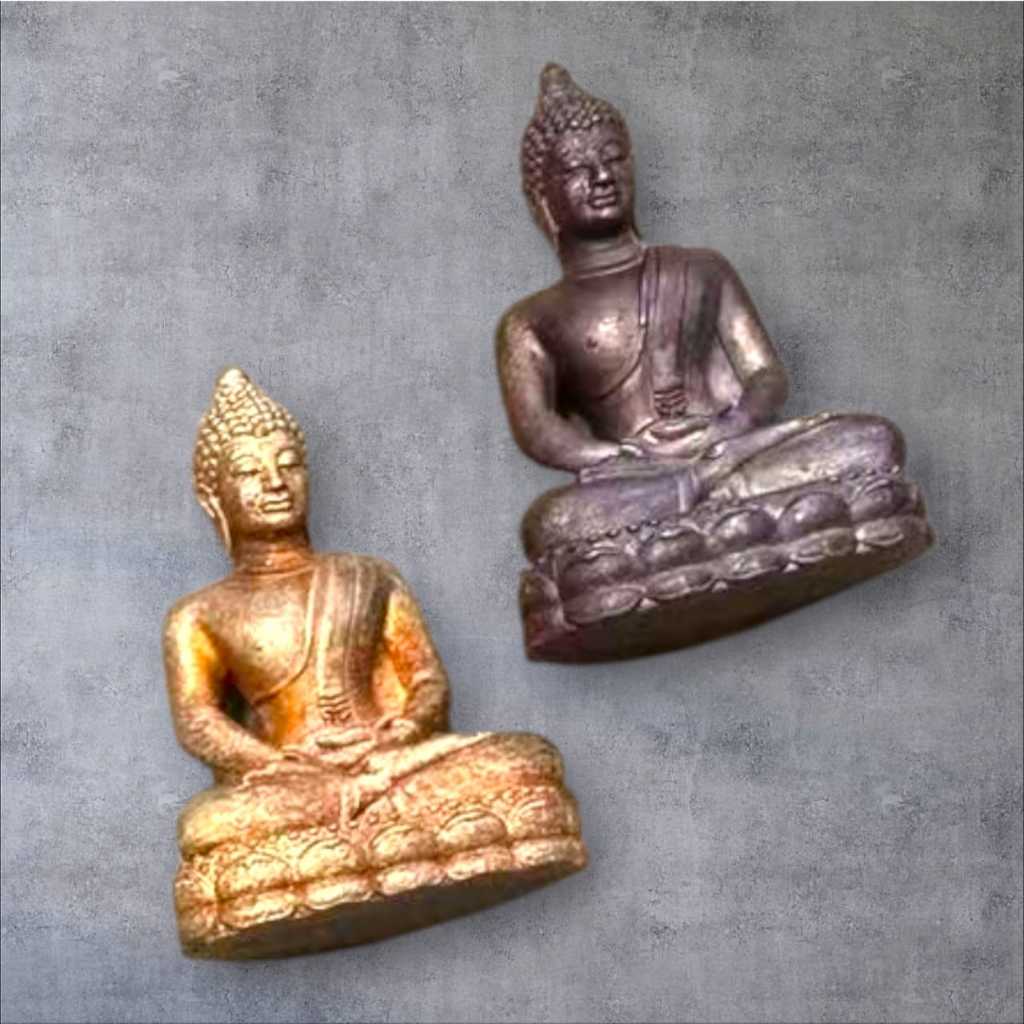 Buddha PHRA THAN JAI-Nine Treasures Copper Reverse Mold, Limited Edition Production, ความสูง: 3 ซม.,