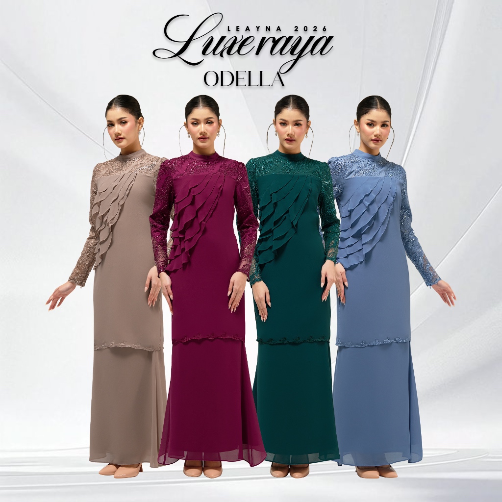 LEAYNA.CO ODELLA Kurung พร้อมผ้าคลุมไหล่
