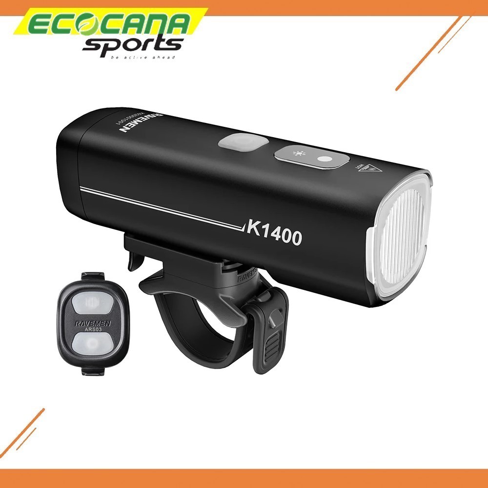 ไฟหน้าจักรยาน RAVEMEN K1400 พร้อมกันน้ําระยะไกล