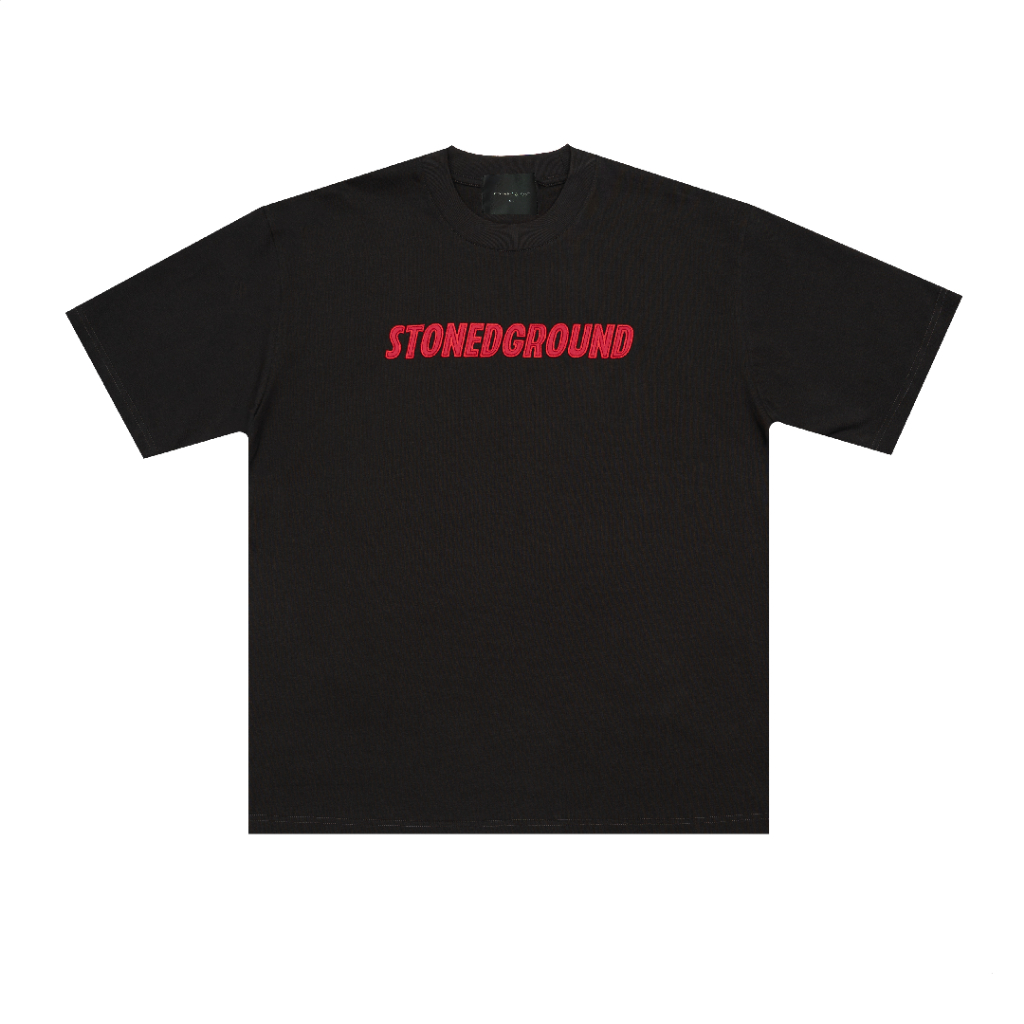 Stonedround : Basic Logo Tee Ash Black