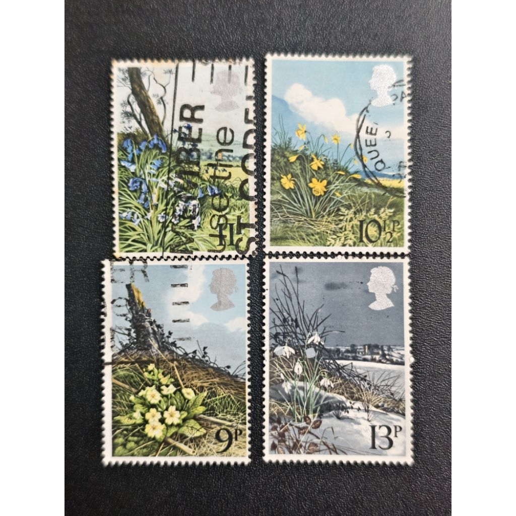 ES04 Great Britain 1979 แสตมป์ Wild Flower ครบชุด 4v ใช้แล้ว