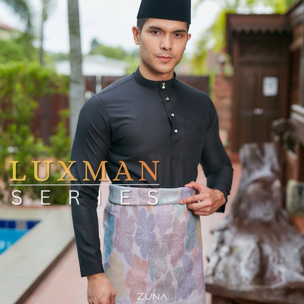 HITAM / BLACK LUXMAN series Baju Melayu (Cek Musang) ผ้าฝ้ายญี่ปุ่นพรีเมี่ยม