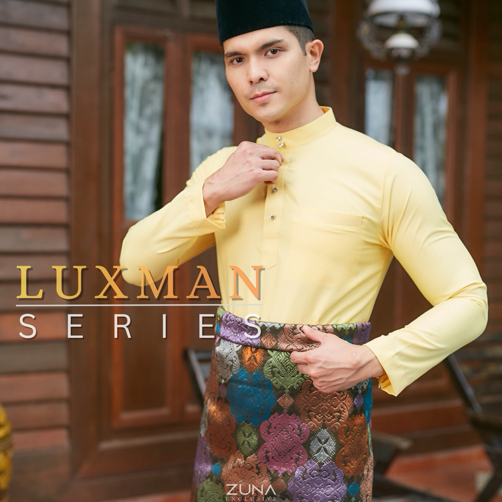 SOFT YELLOW LUXMAN series Baju Melayu (Cek Musang) ผ้าฝ้ายญี่ปุ่นพรีเมี่ยม