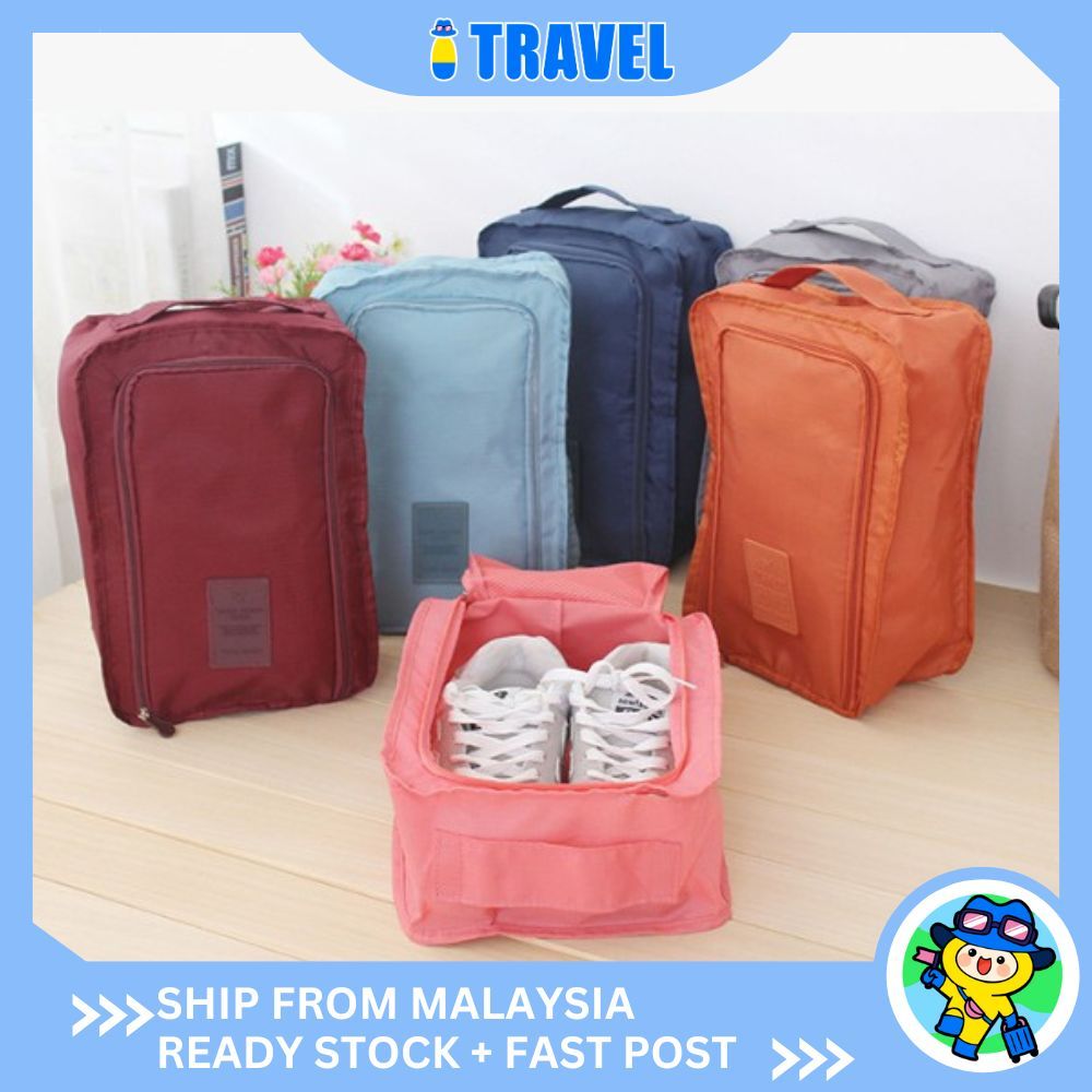 ITRAVEL 1696 Drawstring กันน้ําแบบพกพาเดินทางรองเท้ากระเป๋าจัดเก็บผู้ชายผู้หญิง Beg Kasut