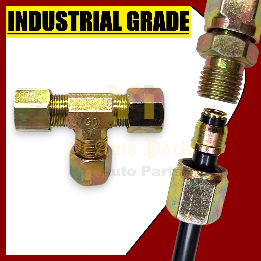 "10/Set" "T-Shape" ขั้วต่อท่อไนลอน, ขั้วต่อท่ออากาศ, ขั้วต่อท่อ Tuning, กระชับ,PE06,PE08,PE10,PE12,P