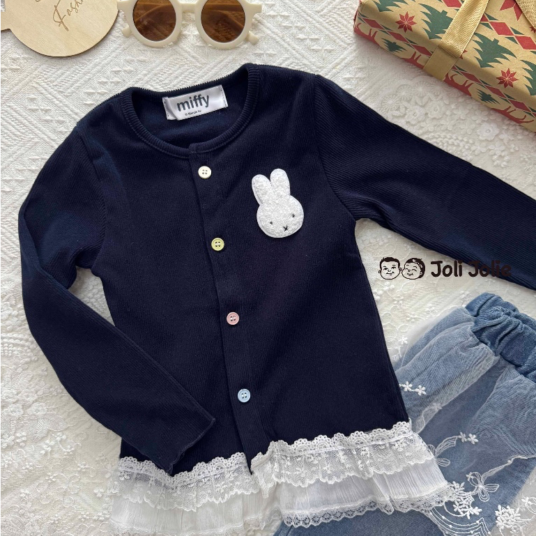 แจ๊กเก็ตเด็กผู้หญิง|Miffy Slim Fit คาร์ดิแกนตัดลูกไม้|เด็กวัยหัดเดินสาวญี่ปุ่น-เสื้อผ้าเด็กแรงบันดาล