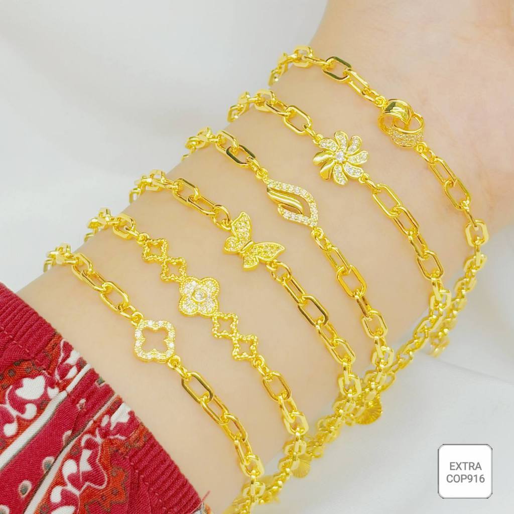 ใหม่ Gelang Tangan Paperklip Permata หญิงทุกวัน