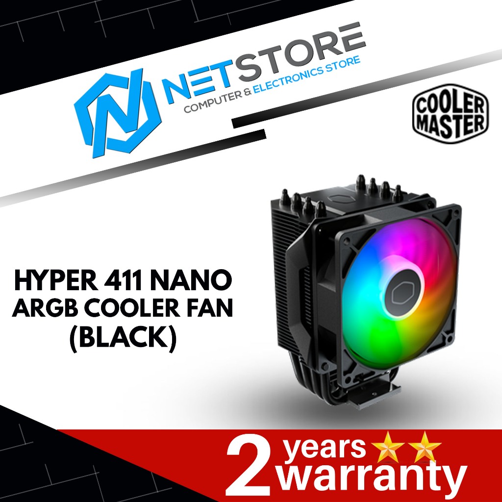 COOLER MASTER HYPER 411 NANO ARGB COOLER FAN (สีดํา) - RR-H410-25PA-R1