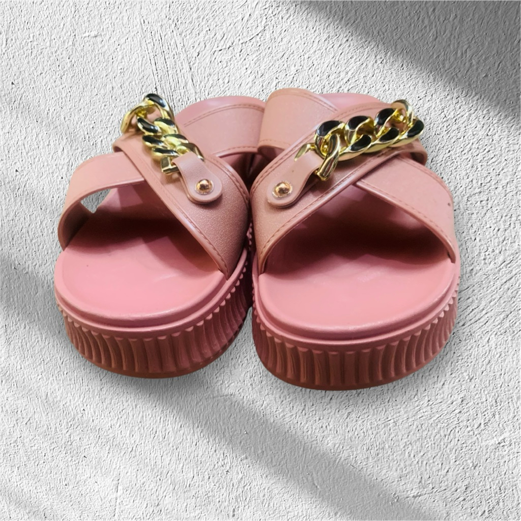 • Selipar Femina Luxe Chain สีชมพู
