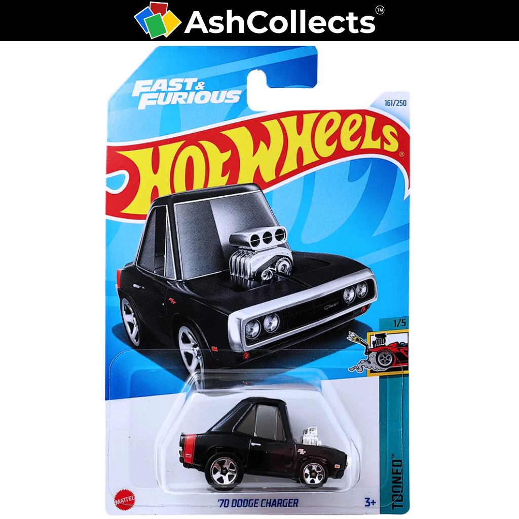 Hotwheels Fast and Furious - Dodge Charger 1970 Tooned Black Car