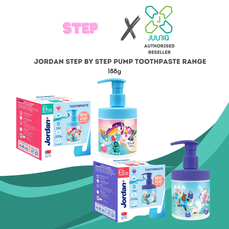 JORDAN Children PUMP & REFILL ยาสีฟัน STEP Range 188g