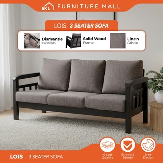 SKL Furniture WASHABLE COVER LOIS 3 SEATER SOFA POCKET SPRING WITH WASHABLE CUSHION COVER