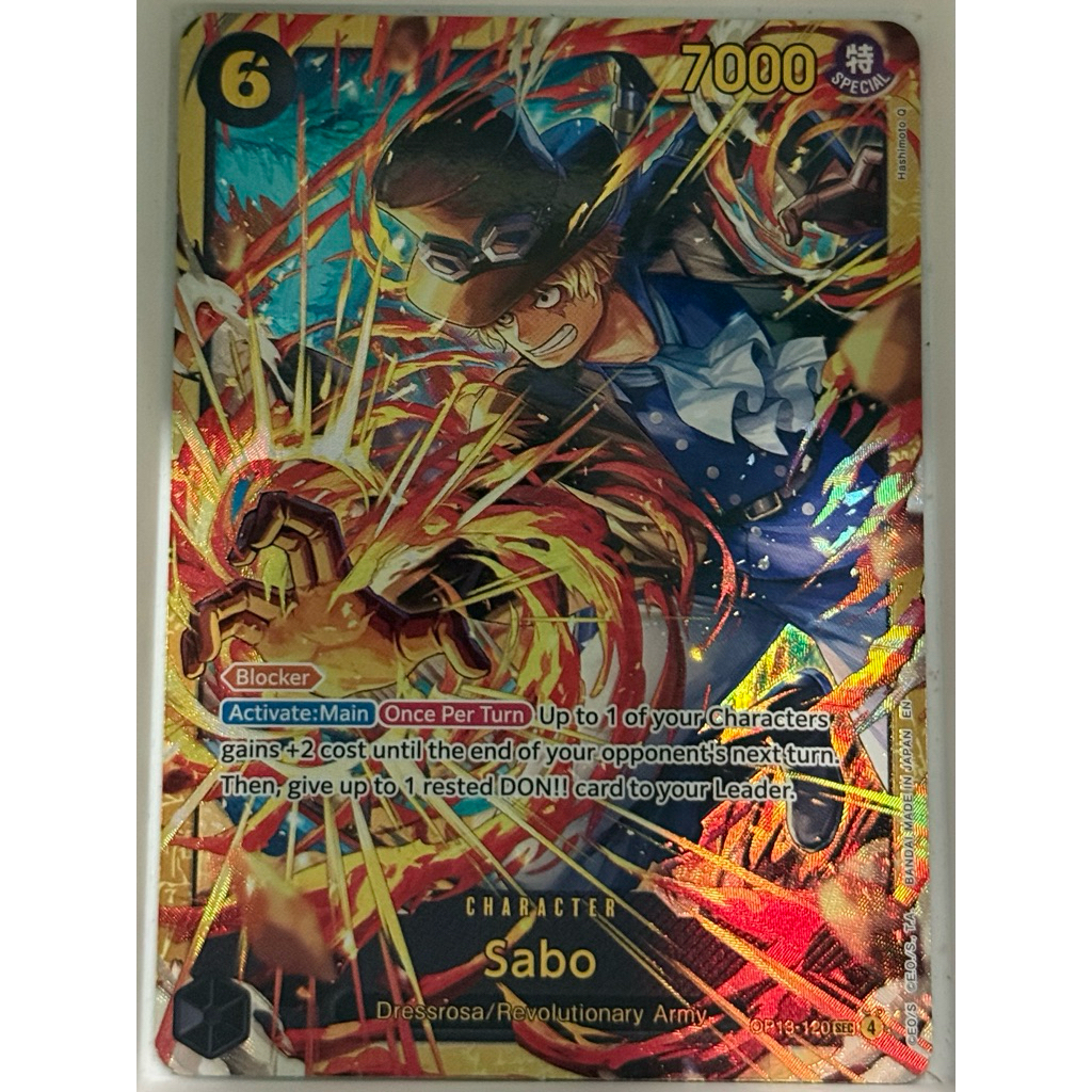 SABO OP13-120 วินาที/ ONE PIECE TCG (OP13) การดําเนินการภาษาอังกฤษบน HIS WILL