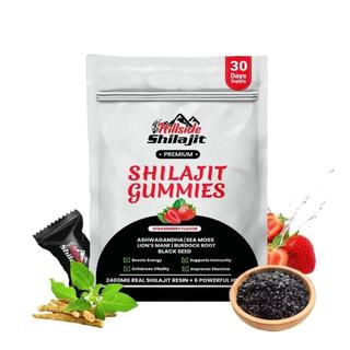 Hillside Shilajit Gummies Premium Rasa Strawberi dengan Ashwagandha & Akar Burdock | 60 Gummy Vegan