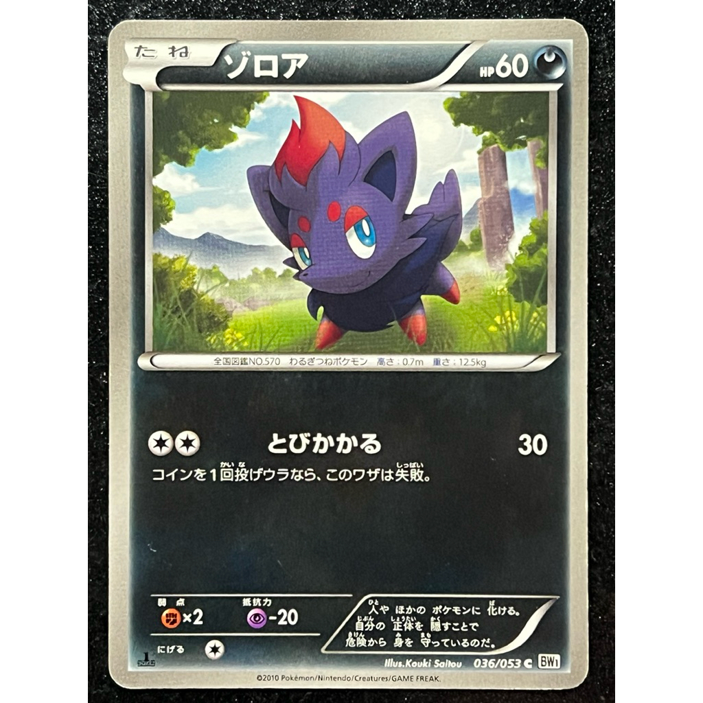 Zorua 036/053 BW1 การ์ดโปเกมอนญี่ปุ่น