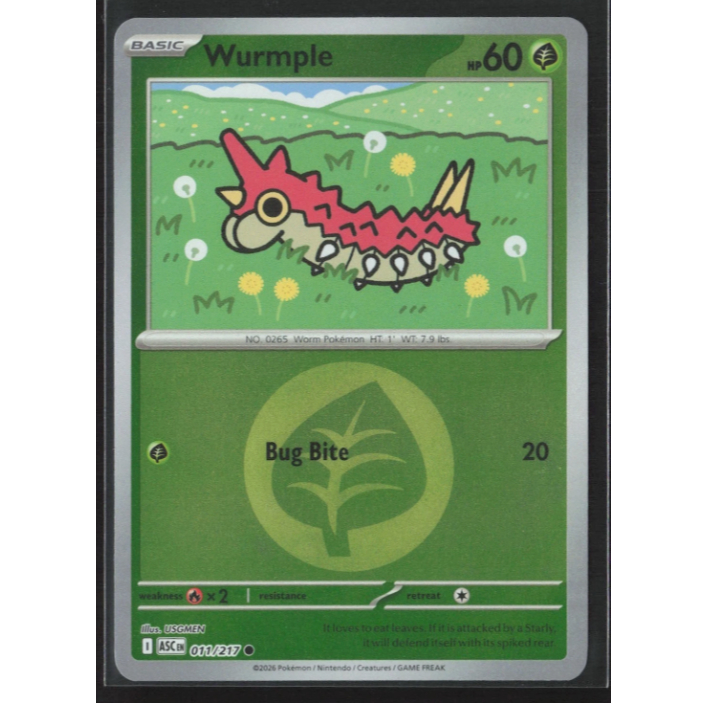 011/217 Wurmple - Ascended Heroes - Reverse Holo - สัญลักษณ์พลังงาน