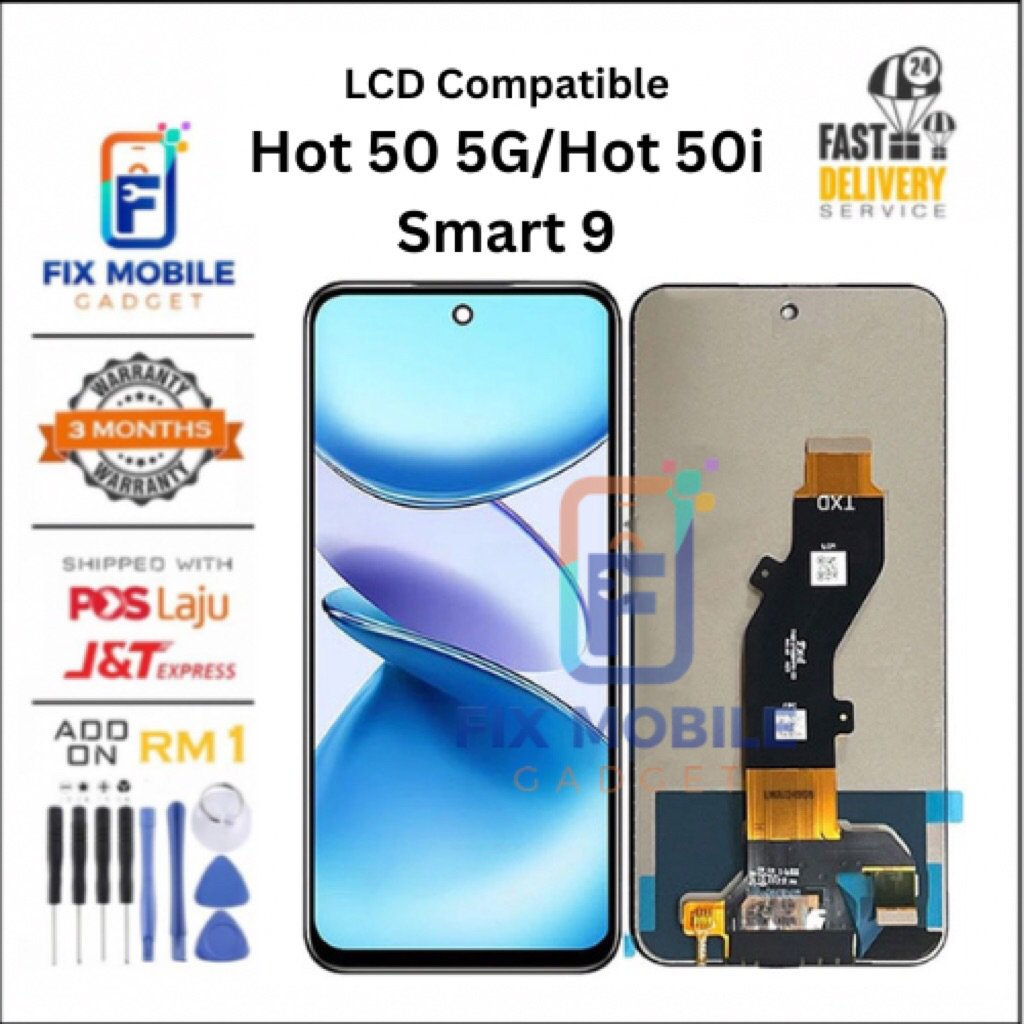 Lcd สําหรับ Infinix Hot 50i / Hot 50 5G / Smart 9 X6531 X6532 X6720 X6882 หน้าจอสัมผัส LCD คุณภาพสูง
