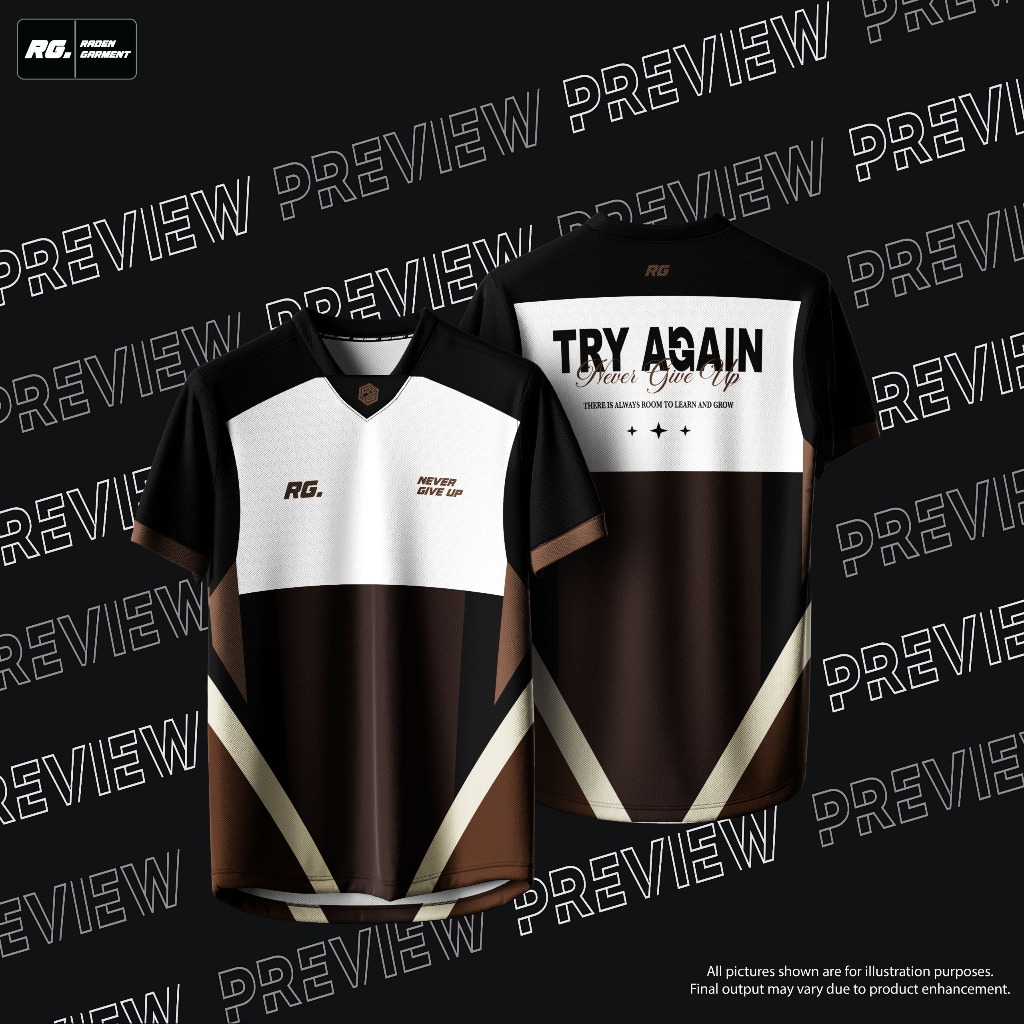 NFL JERSEY LYCRA 280GSM (TRY AGAIN - NEVER GIVE UP) (ดีไซน์โดย Raden Garment)