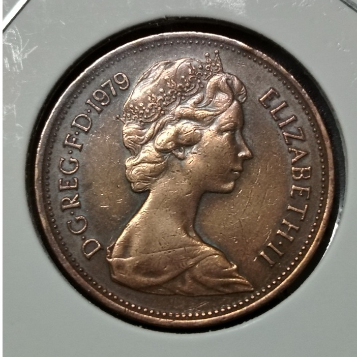 UK Queen Elizabeth II 2 Pence ใหม่ 1979