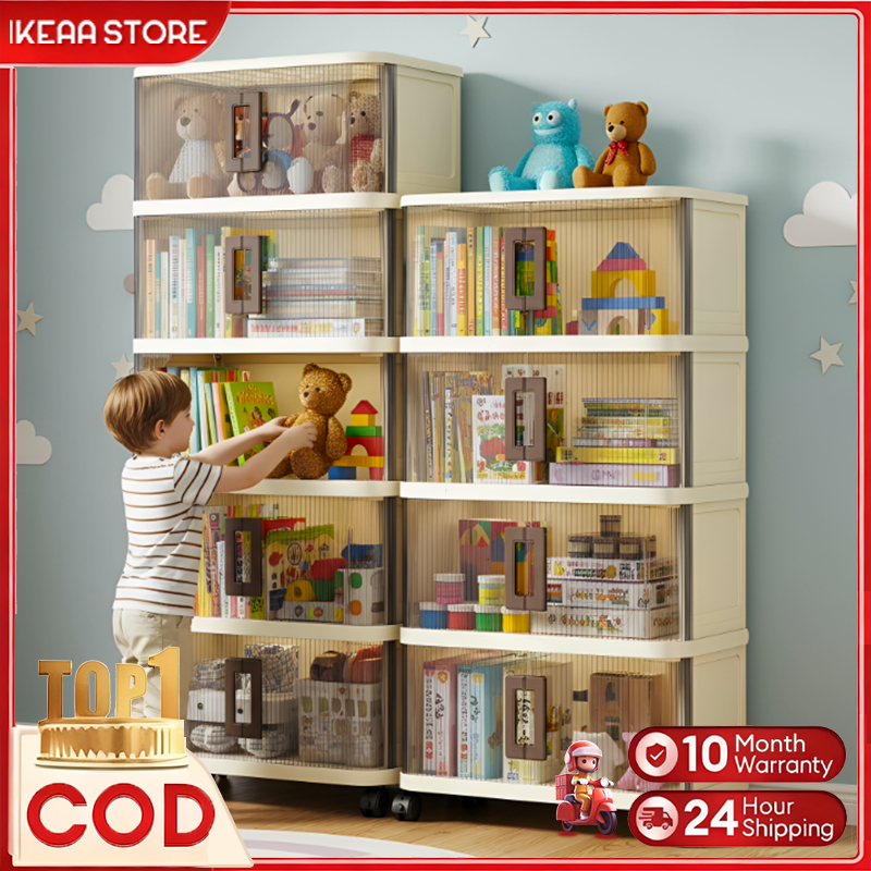 กล่องเก็บของ IKEA พลาสติก ไม่จําเป็นต้องติดตั้ง จัดเก็บตู้เสื้อผ้า ตู้เก็บของแบบพับได้ 卷