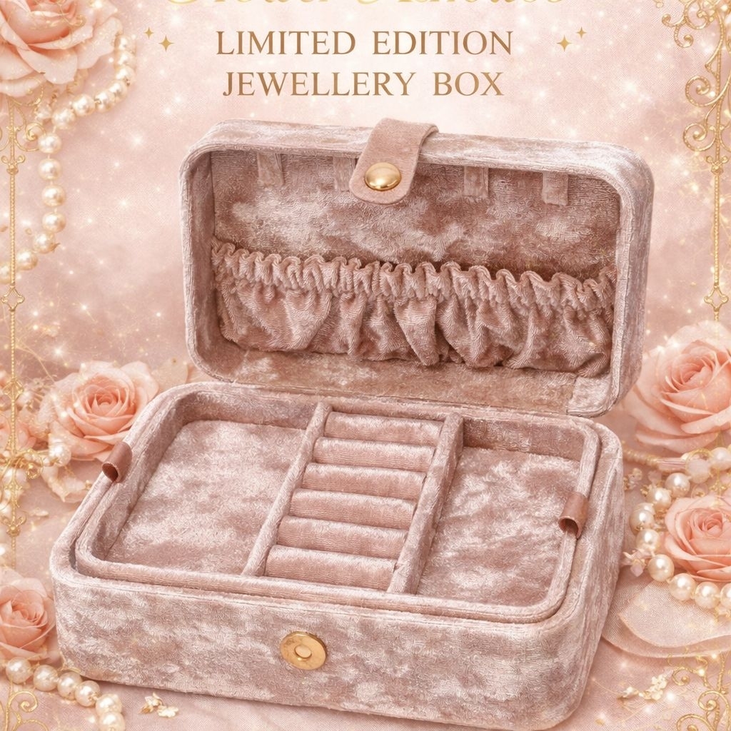 Flower Knows Limited Edition Velvet Jewellery Box – สีชมพูหรูหรา Jewellery Organizer Storage Case