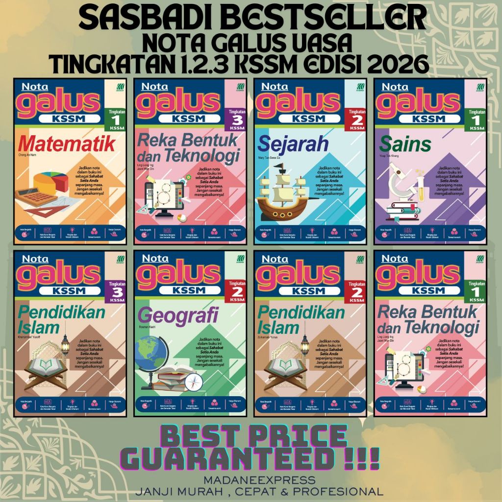 [XPRESS] SASBADI BESTSELLER: (2026) NOTES FOR UASA / SPM LEVELS 1-5 KSSM