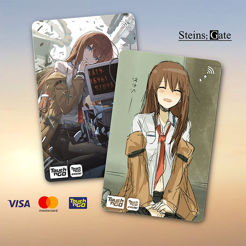 KURISU MAKISE STEINS ; GATE TNG - TOUCH N GO STICKER CARD / ฝาครอบสติ๊กเกอร์ ATM, การ์ด TNG, การ์ด ATM
