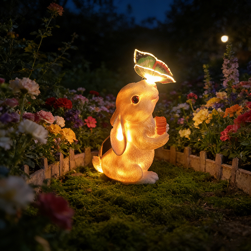 Lampu พลังงานแสงอาทิตย์ Arnab Comel IP65 Kalis Air โคมไฟกลางแจ้ง Hiasan Taman Light Stok Tempatan