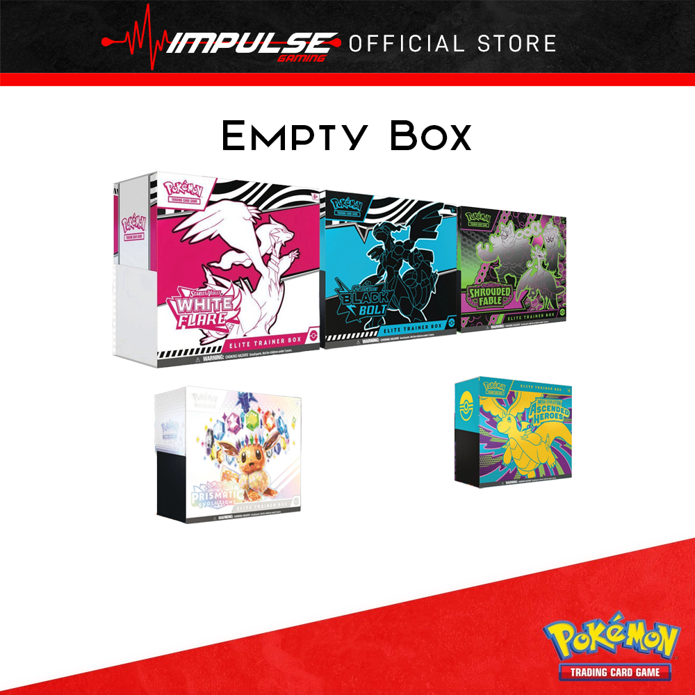 Pokemon Tcg Eng Empty Box - SV6.5 Shrouded Fable / SV8.5 Prismatic Evolution / SV10.5 Black Bolt, White Flare