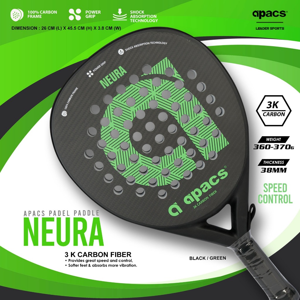 APACS PADEL GAME EQUIPMENT PAD 3K WOVEN+CARBON FIBER NEURA