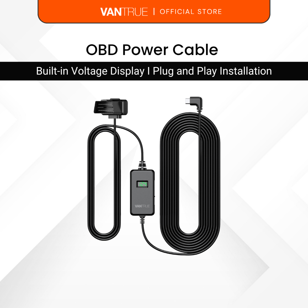ชุดสายไฟ Vantrue OBD พร้อมจอแสดงผลแรงดันไฟฟ้า [VP04]